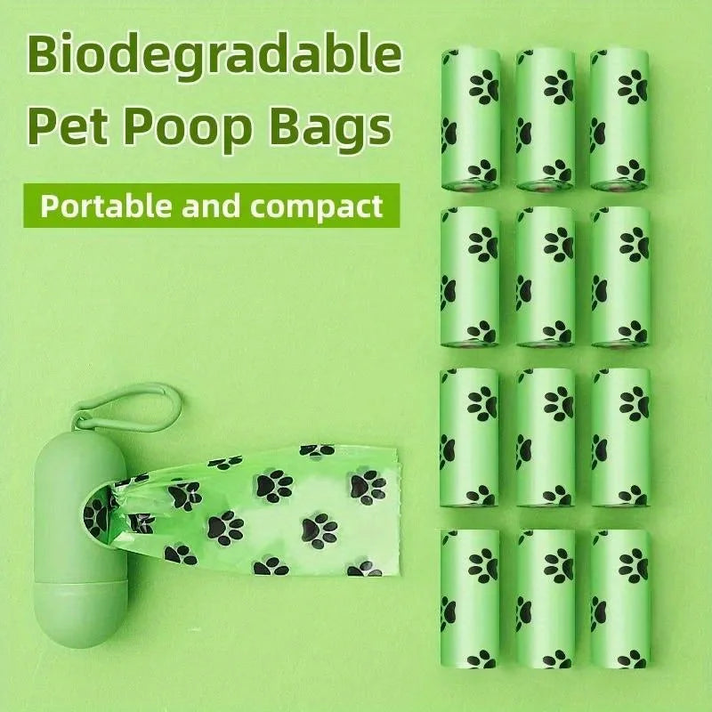Biodegradable Dog Poop Bags with Dispenser — 15 Bags Per Roll