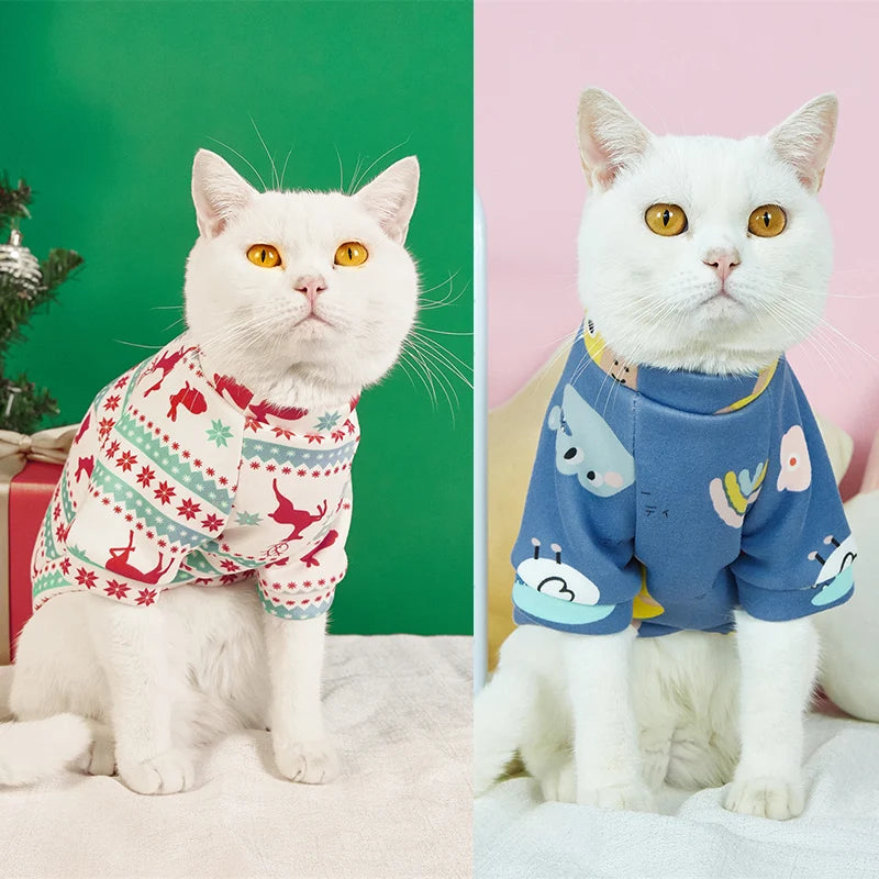Printed Fleece Cat Jumper
