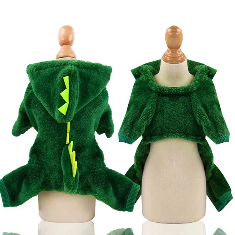Dinosaur Pet Costume - Fleece Hoodie for Small Dogs & Cats