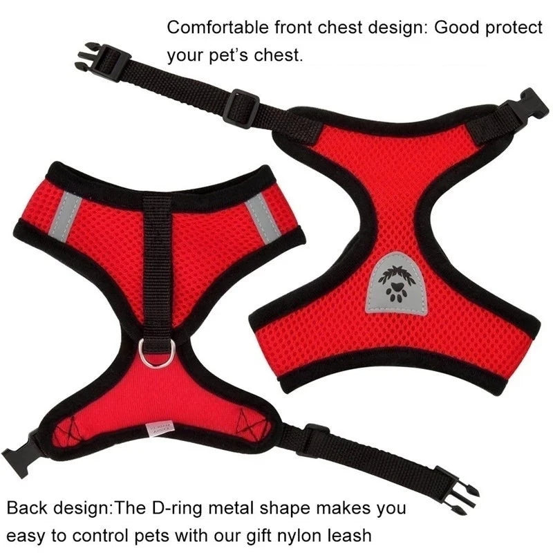 Breathable Mesh Vest Harness & Lead Set for Small to Medium Cats and Dogs