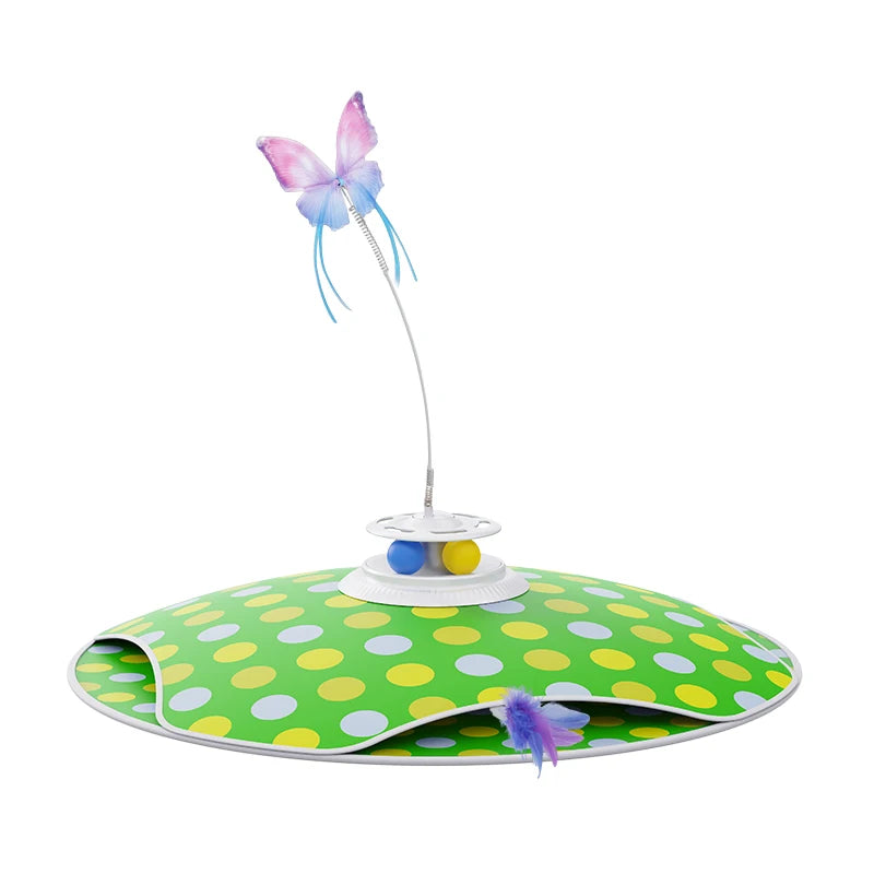 3-in-1 Interactive Cat Toy — Hide & Seek, Feather Chaser & Track Ball