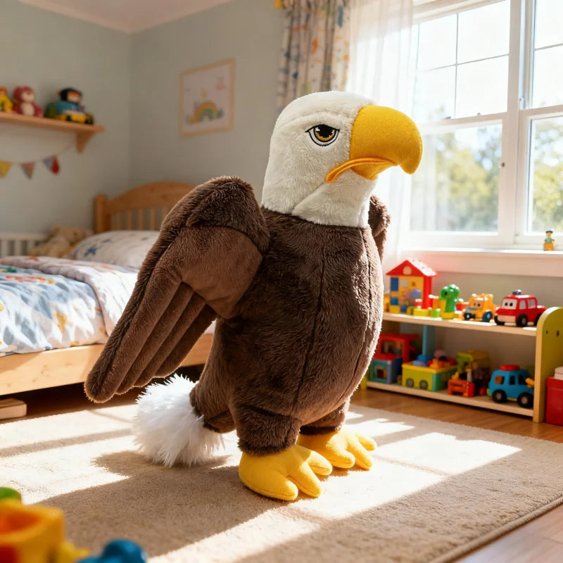 Bald Eagle Squeaky Plush Dog Toy – Large Fleece Chew Toy for Dogs