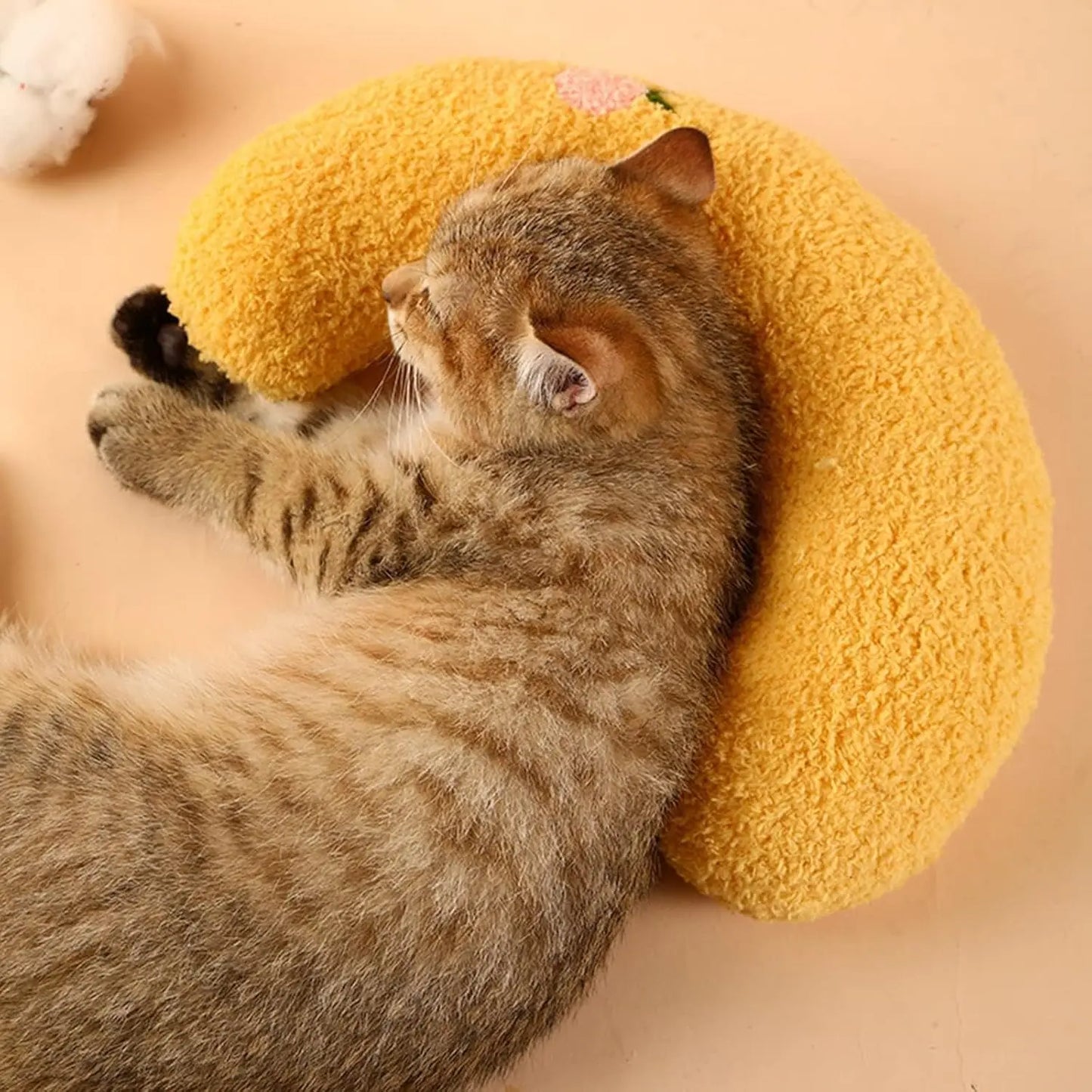 Ultra Soft Fluffy Cat Calming Pillow — Half Donut Cuddler for Joint Relief & Better Sleep