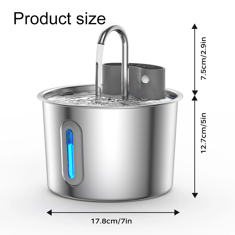 Wireless Rechargeable Pet Water Fountain with Motion Sensor