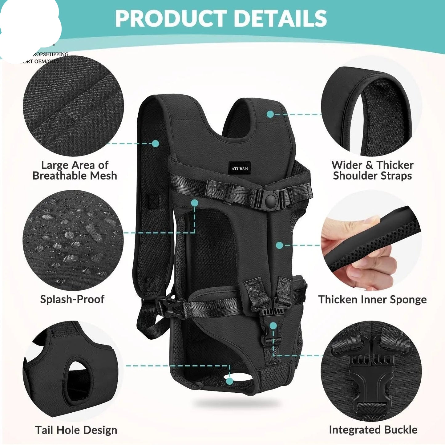 Hands-Free Dog Front Carrier Backpack for Hiking & Cycling