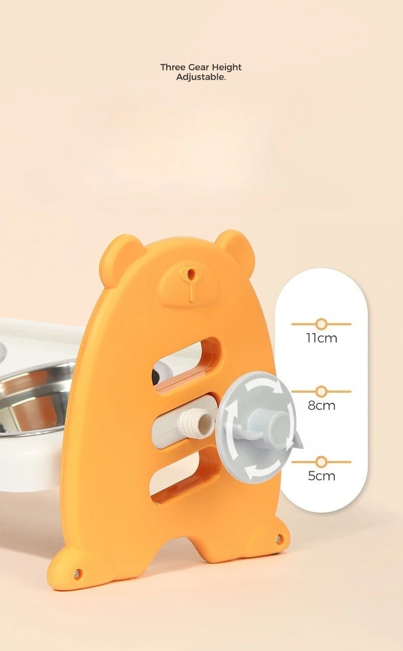 Gamelle double pour animaux avec support antidérapant