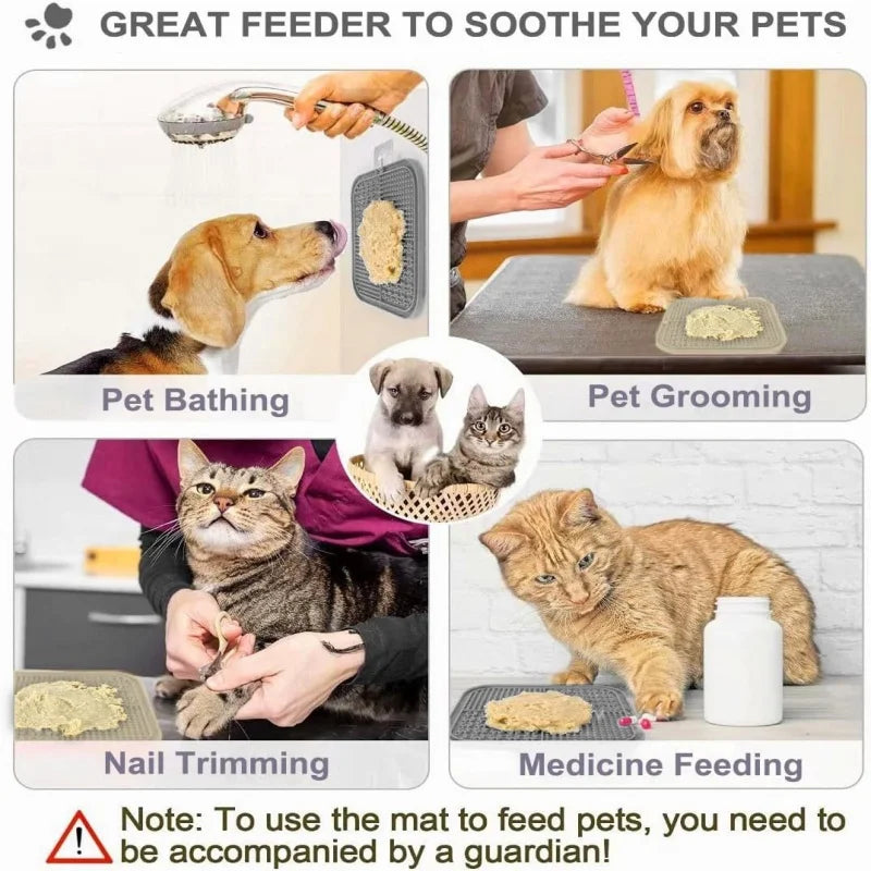 Silicone Lick Mat for Dogs — Slow Feeder, Bath Distraction & Training