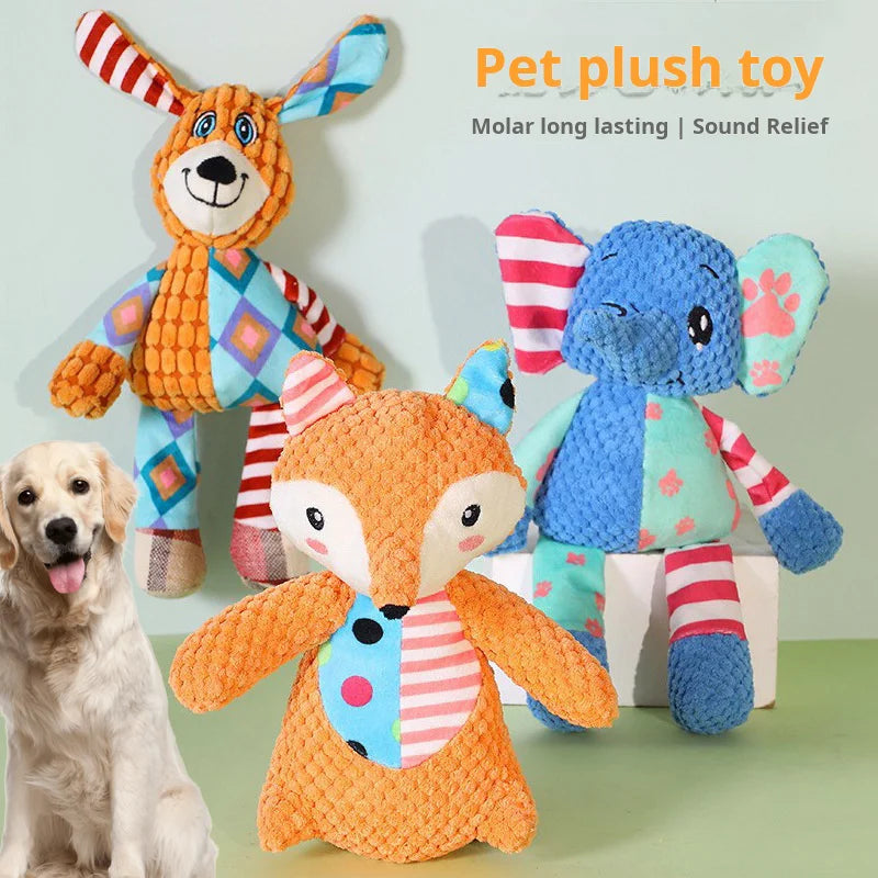 Jouets de dentition en peluche pour animaux - Jouets à mâcher couineurs et résistants aux morsures pour chiens et chats