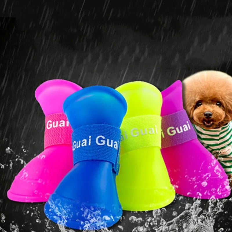 Bottes imperméables en silicone pour chien - Protection antidérapante des pattes pour la pluie